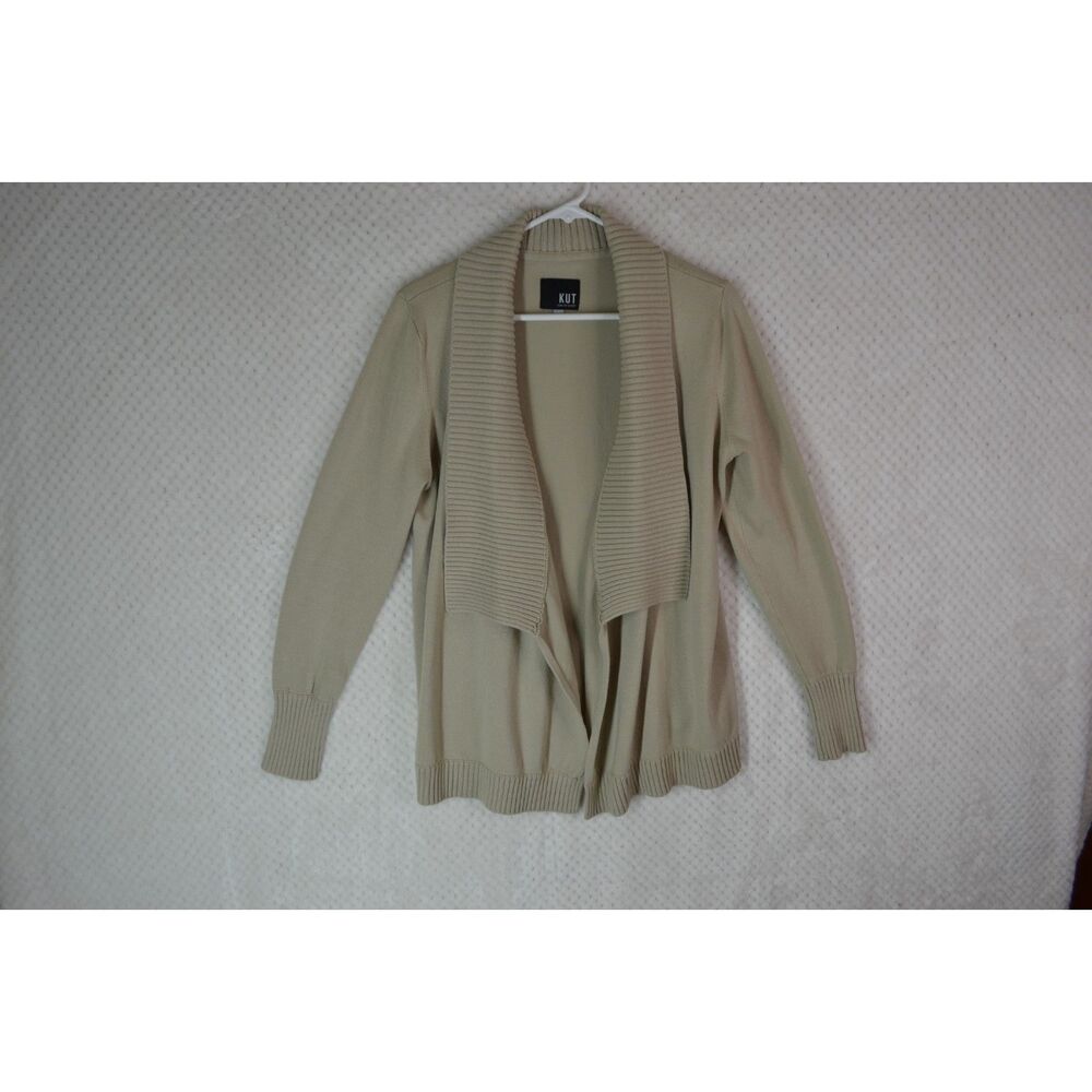 Kut from the Kloth Women's Large Beige Lightweight Cardigan